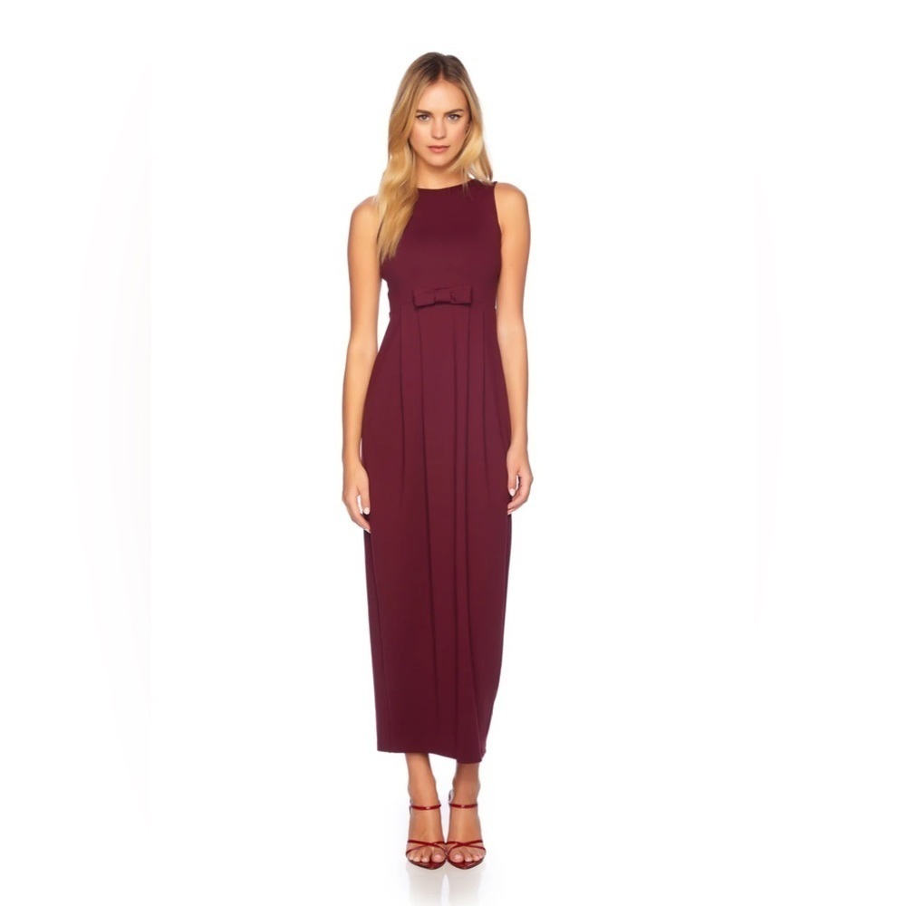 Susana Monaco NWT Pleated Bow Front Dress in Port Wine (A12)